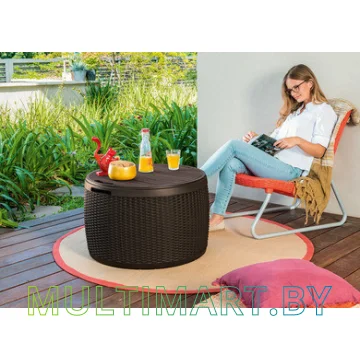 Стол Keter Circa Rattan Box (коричневый) картинка 3